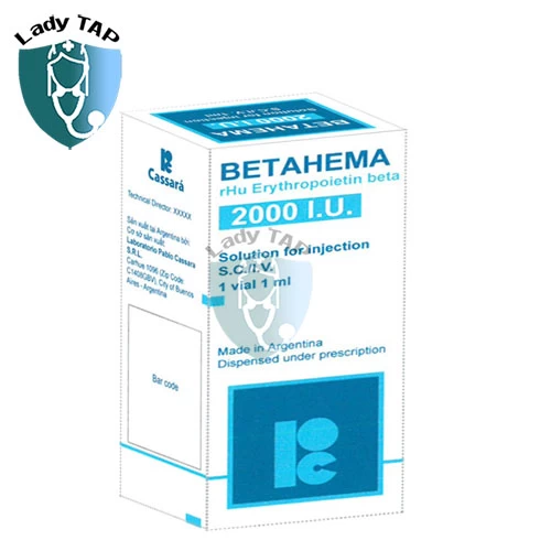 Betahema 2000 IU - Thuốc tiêm điều trị thiếu máu của Argentina